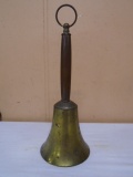 Vintage Brass Wood Handled Bell