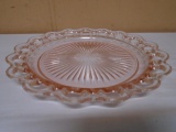 Open Lace Old Colony Pink Depression Plate