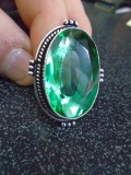 Ladies German Silver & Peridot Ring