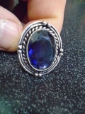 Ladies German Silver & Amethyst Ring