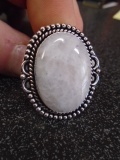 Ladies German Silver & White Rainbow Ring