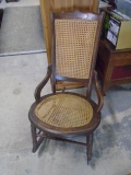 Antique Cane Bottom & Back Rocking Chair