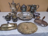 Large Group of Vintage Silver Plate Items