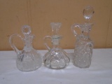 3pc Group of Vintage Crystal Cruets