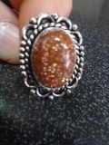 Ladies German Silver & Redstone Ring