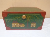Beautiful Painted Wood Keepsake Box