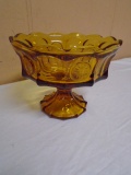 Vintage Fostoria Amber Coin Glass Compote