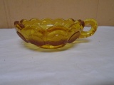 Vintage Fostoria Amber Coin Glass Nappy
