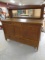 Antique Oak Sideboard/Buffet w/ Beveled Glass Mirror Back
