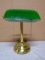 Brass & Glass Banker's Desk lamp