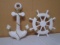 Wooden Anchor & Ships Wheel Wall Décor Pieces
