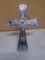 Metal Cross Décor Piece on Stand