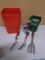 Group of Gardening Tools & Scotts Handcrank Seeder
