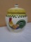 Hand Painted Ceramic Cookie Jar w/ Chicken