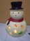 Large Cement Lighted Snowman
