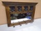 Wooden Wall Mirror w/ 4 Wooden Pegs