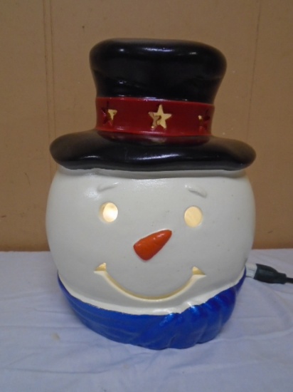 Large Lighted Snowman Head