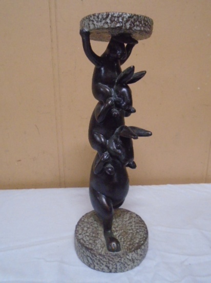Triple Rabitt Pillar Candle Holder