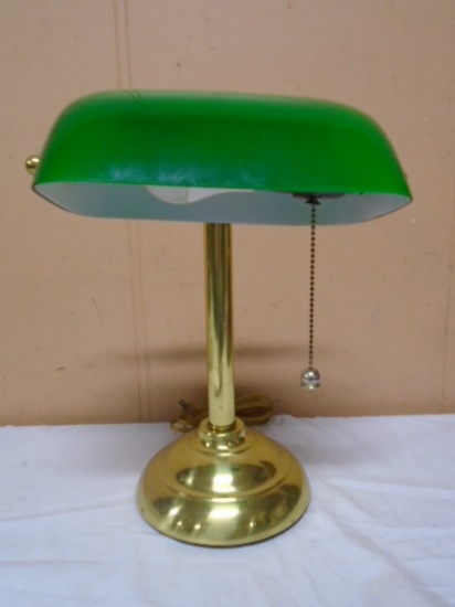 Brass & Glass Banker's Desk lamp