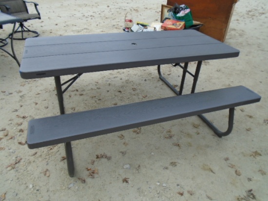 Like New Lifetime Resin Folding Picnic Table