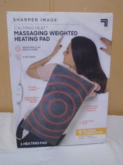 Sharper Image Calming Heat Massaging Weighted Heating Pad