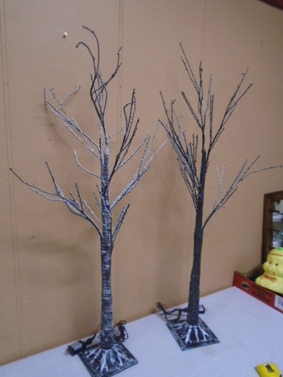 (2) 48" LED Lighted Birch Trees
