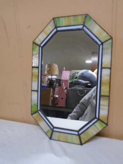 Stainled Glass Framed Wall Mirror