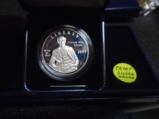 2004 Thomas Alva Edison Commemorative Proof Silver Dollar