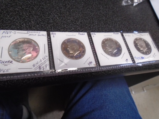 1969 S Mint Silver/1971 S/1976 S/1981 S Proof Kennedy Half Dollars