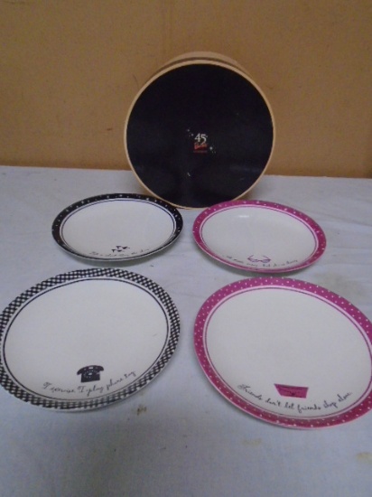 Set of 4 Barbie 45th Anniversary Plates
