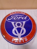 Round For V8 Metal Button Sign