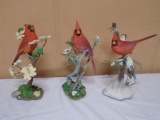 3pc Set of Danbury Mint Cardinal Figurines