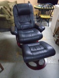 Barca Lounger Leather Reclining Chair w/ Matching Ottoman