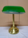 Brass & Glass Banker's Desk lamp