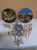 3pc Group of Indian Wall Hanging Dream Catchers