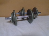 Set of 2 Dumbbells w/ 17.5lbs Weight Plates Each