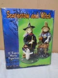 Scarecrow & Witch Poly Resin & Fabric Mache Figurines