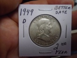 1949 D Mint Silver Franklin Half Dollar