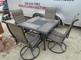 Like New Outdoor Patio Table w/ 4 Matching Swivel Chairs