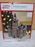 Holiday Time Lighted Porcelain Victorian Church