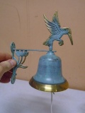Solid Brass Wall Mount Bell w/ Hummingbird