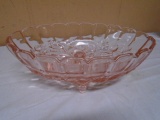 Vintage Indiana Glass Pink Footed Fruit Bowl
