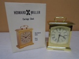 Howard Miller Brass Finish Carriage Clock w/ Westminster Chimes