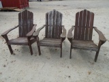 3pc Set of Woodenb Adirondack Chairs