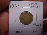 1863 Copper Nickel Indian Head Center