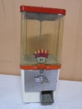 Vintage Komet 5 Cent Gumball/ Candy Machine w/ Key
