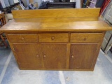 Vintage Oak Cabinet w/ 3 Drawers & 3 Doors