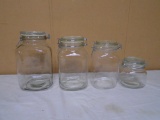 4pc Glass Canister Set w/ Rubber Seals