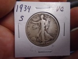 1934 S Mint Silver Walking Liberty Half Dollar