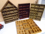 4pc Group of Wooden Wall Knick Knack Shelves
